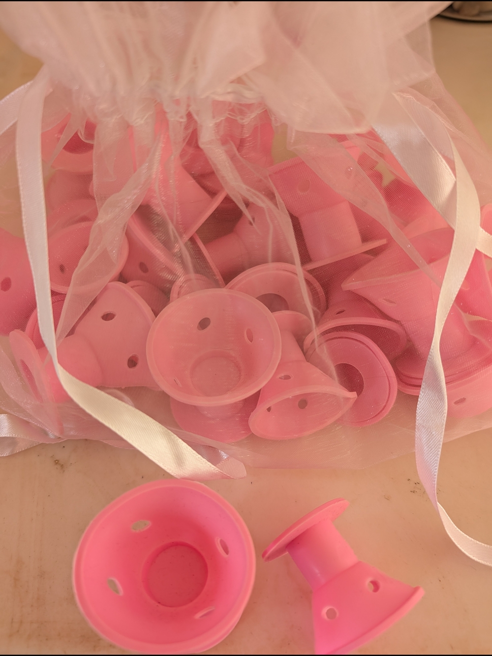 Pink Silicone Hair Curler Set